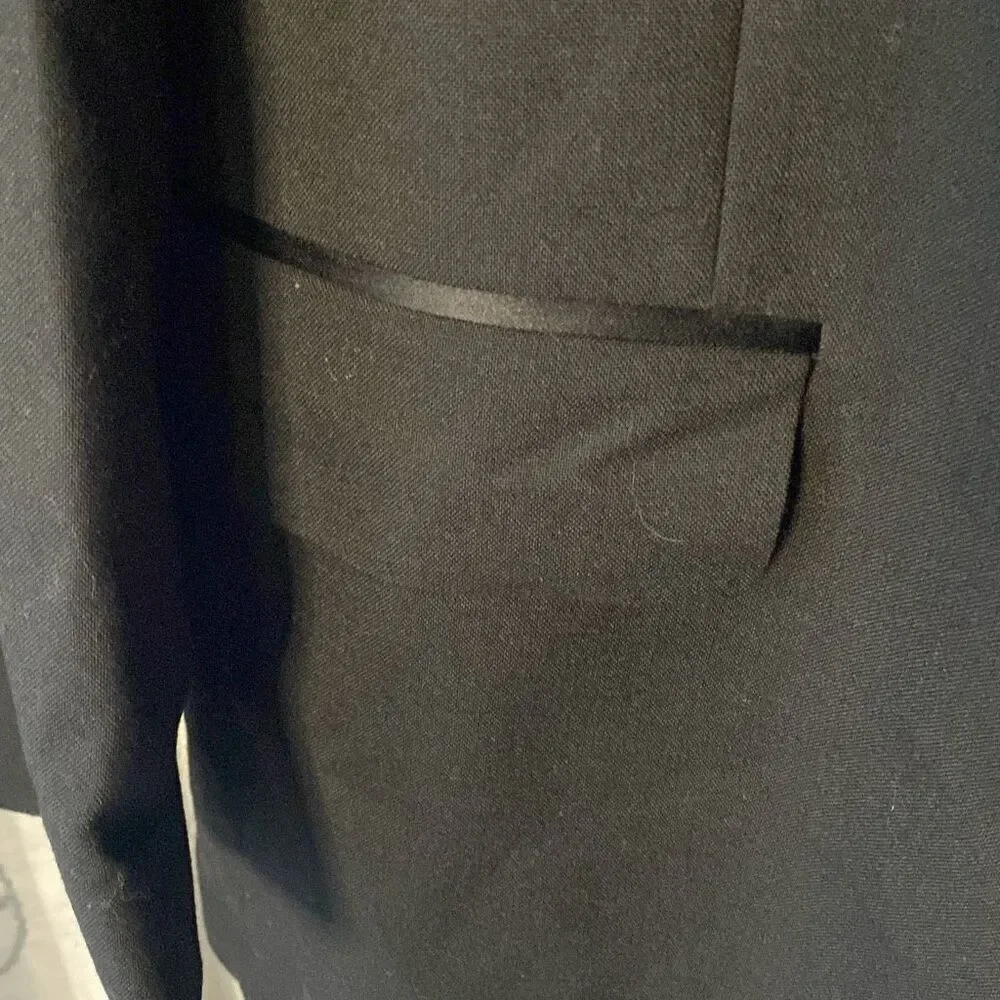 Men's Black Tuxedo Jacket with Satin Peak Lapels